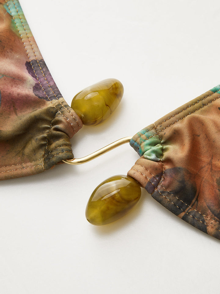 Şık Çiçek Baskılı Bikini Takımı