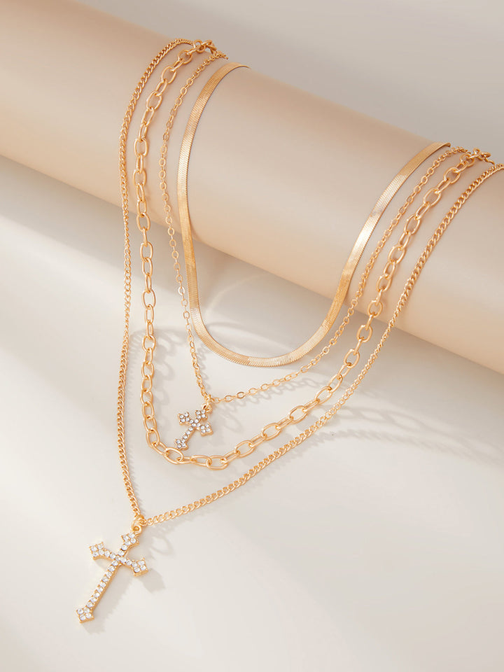 Şık Görünümlü Katmanlı Çapraz Kolye Takısı