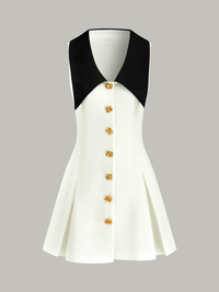 Şık ve Trendy Alt Hibeli Kadife Midir Abiye Elbise, Altın Renkli Düğmeli