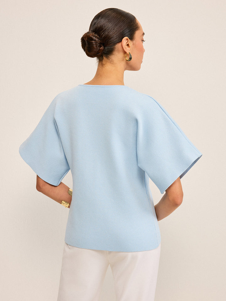 V Yaka Düğmeli Örgü Hırka