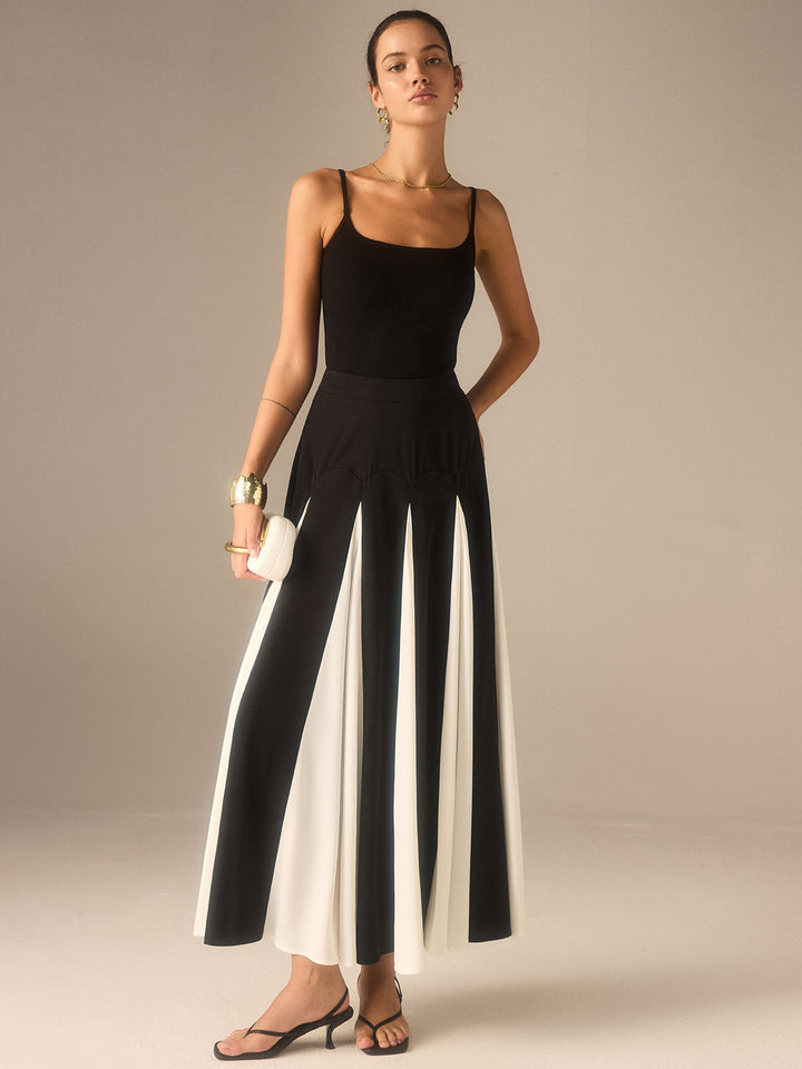 Renk Bloklu Orta Boy Etek ile Ek Paneller