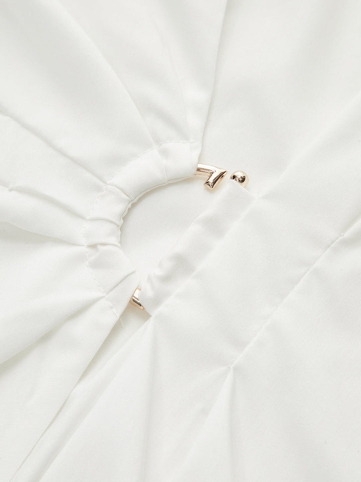 Asimetrik Sarma Gömlek Metal Tokalı