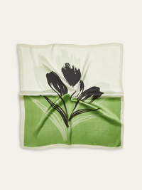 Çiçek Desenli Kare Fular