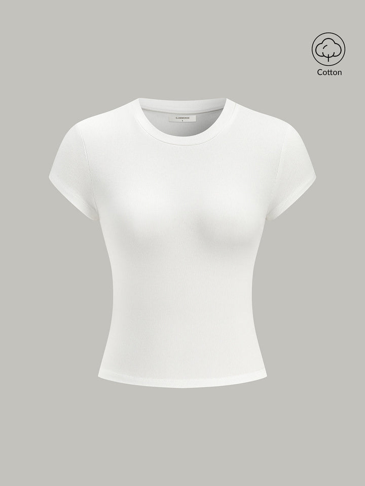 HRM Yaka Kısa Kollu Pamuk Karışımı Tişört