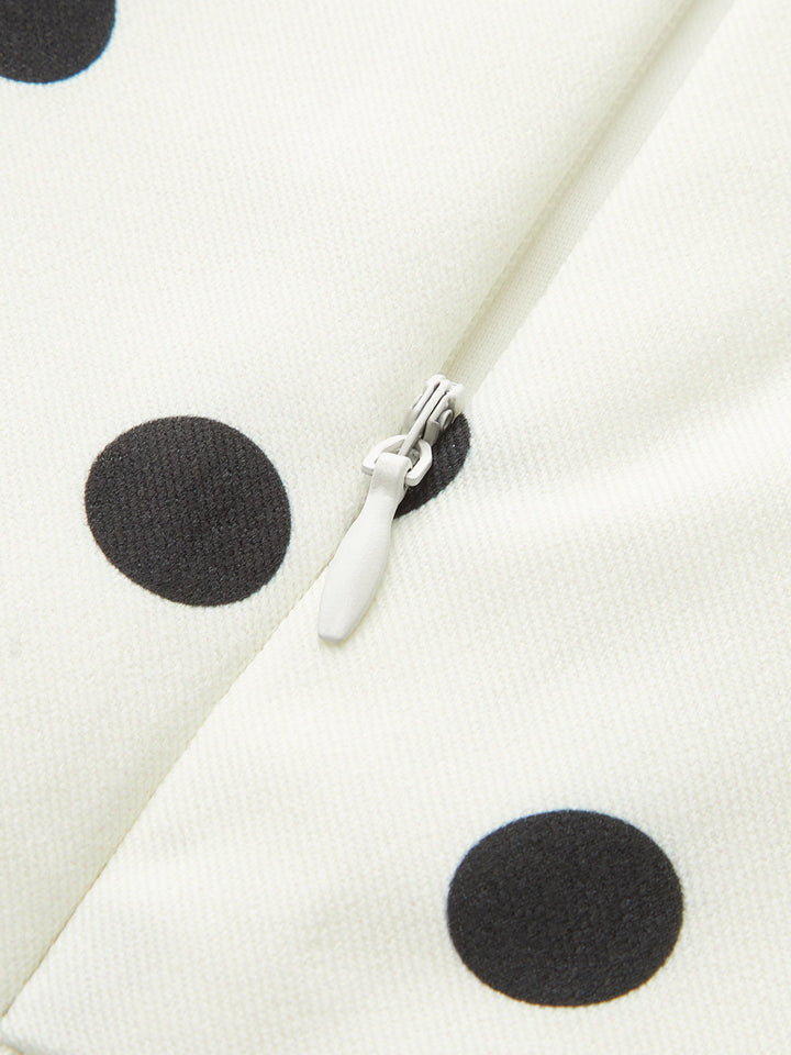 Noktalı Kare Yaka Maksimum Elbise