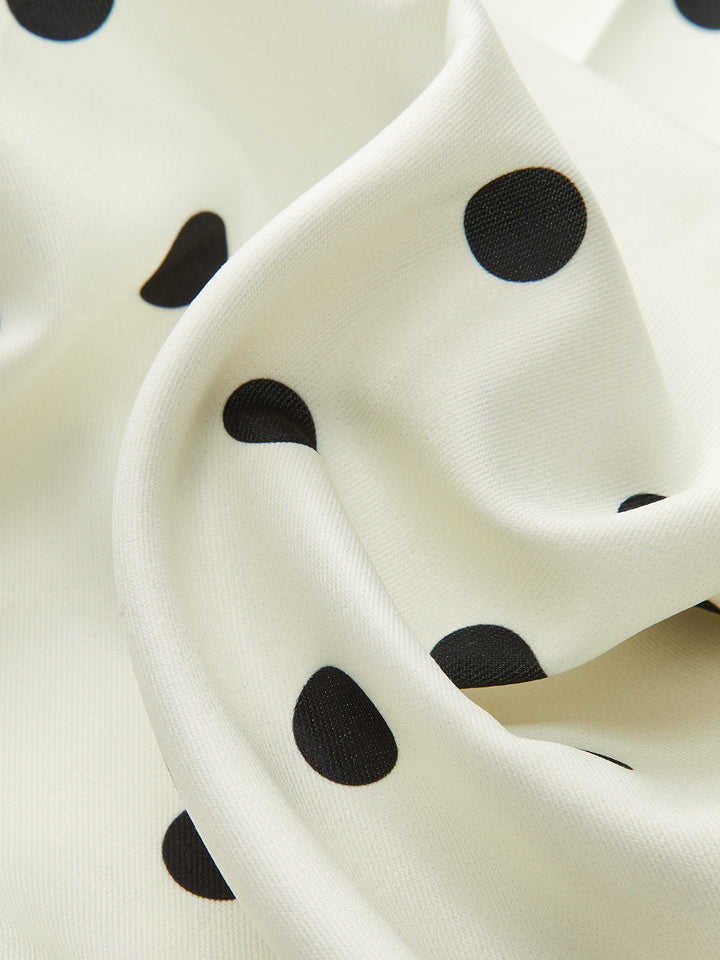 Noktalı Kare Yaka Maksimum Elbise