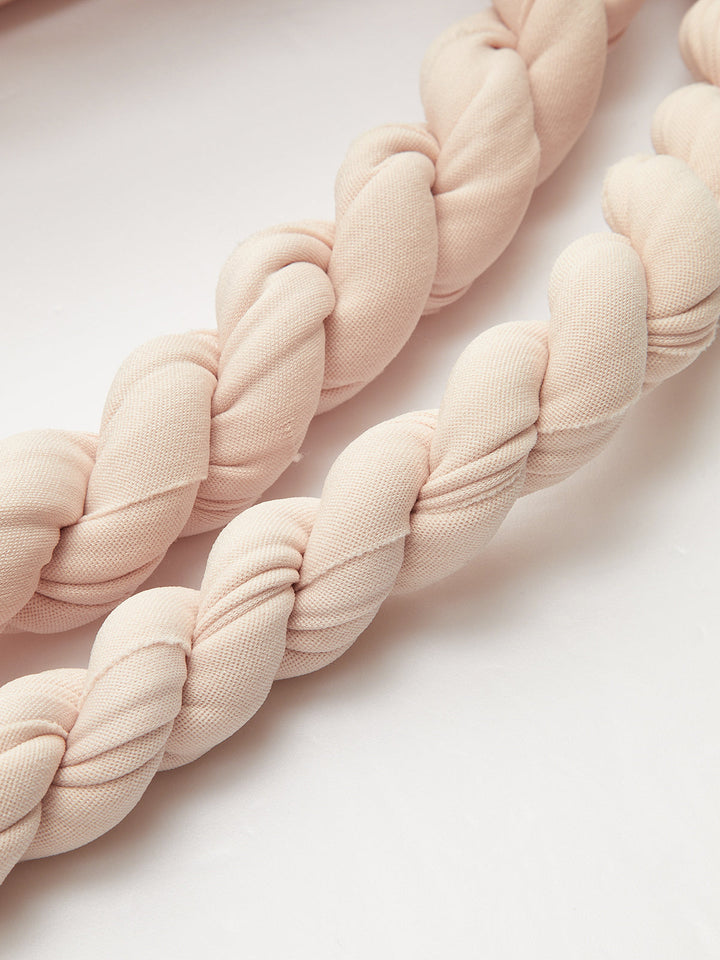 Örgülü İp Detaylı Korse Çizgili Askısız Elbise