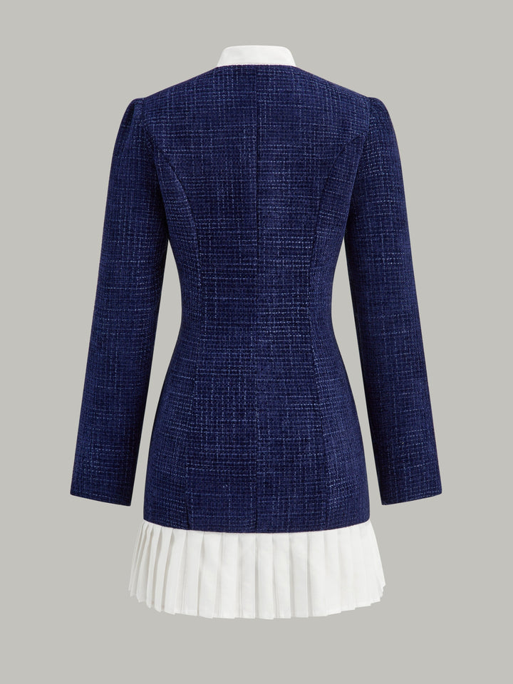 Pileli Kenar Fiyonklu Yaka Kadife Mini Büstiyer