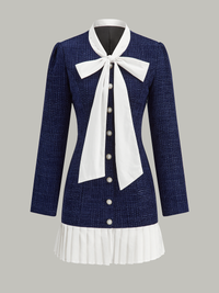 Pileli Kenar Fiyonklu Yaka Kadife Mini Büstiyer