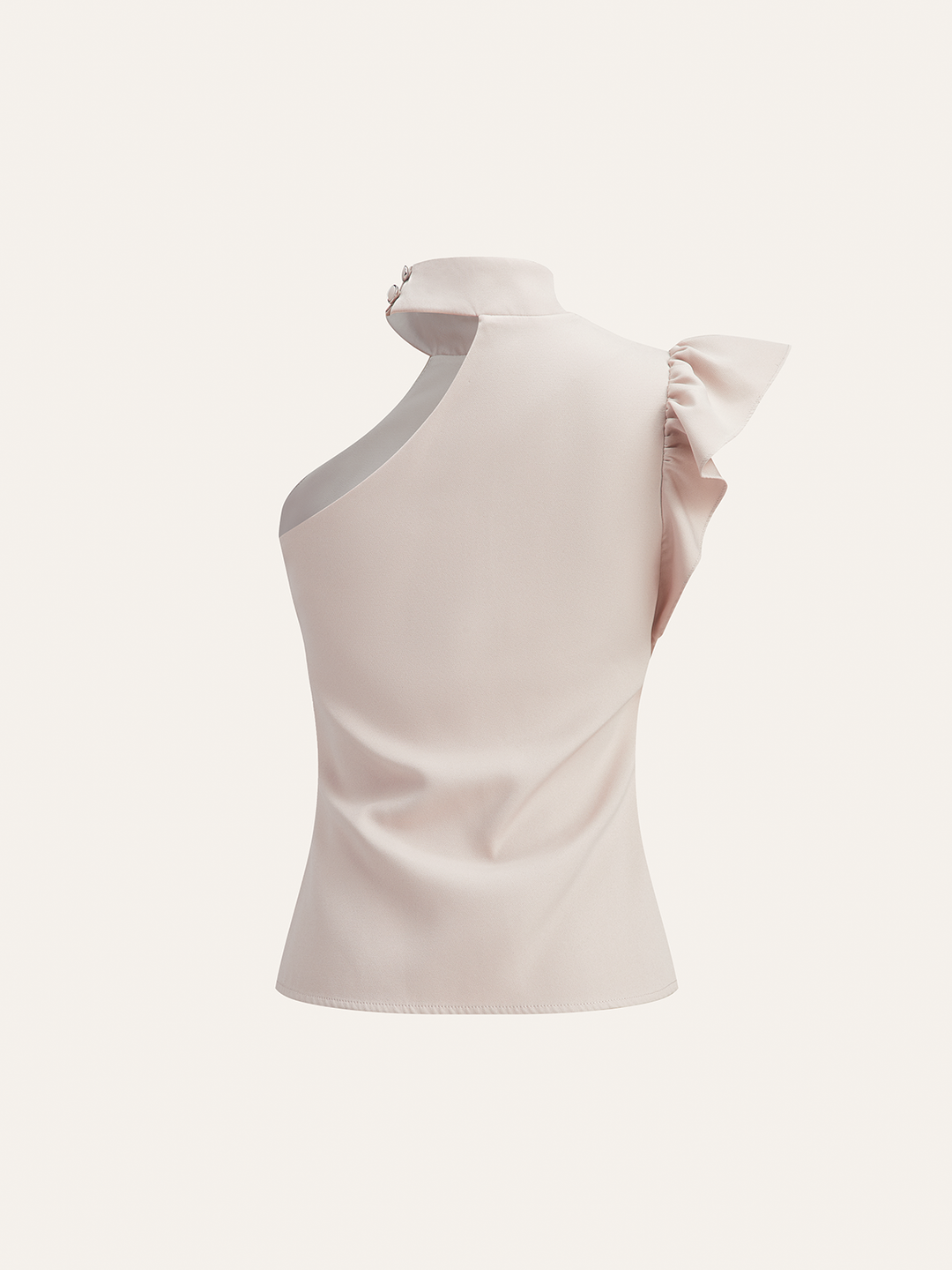 Bir Omuzlu Dantelli Üst ve Çift Düğmeli Takım