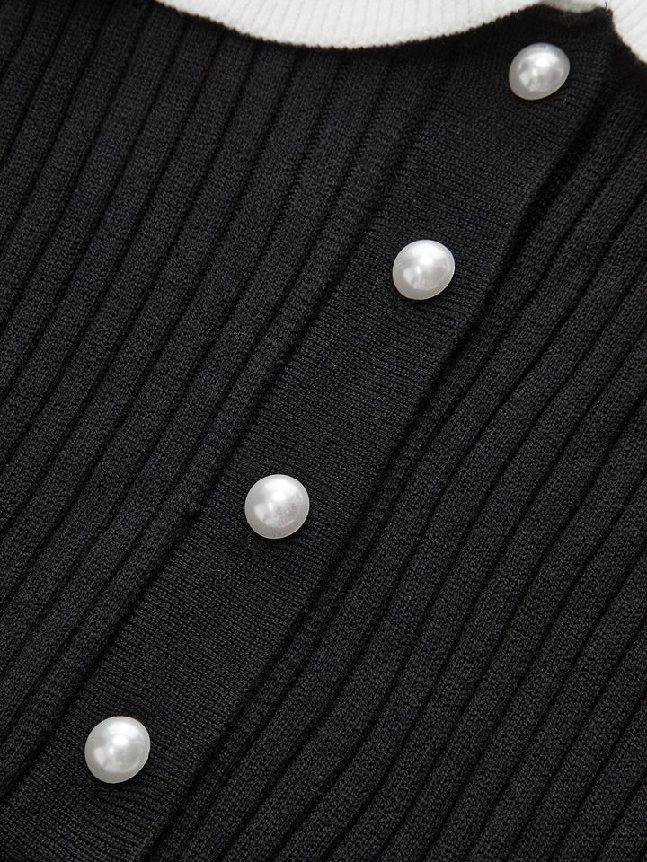 Kontrast Düğümlü Yaka Penye Midi Elbise