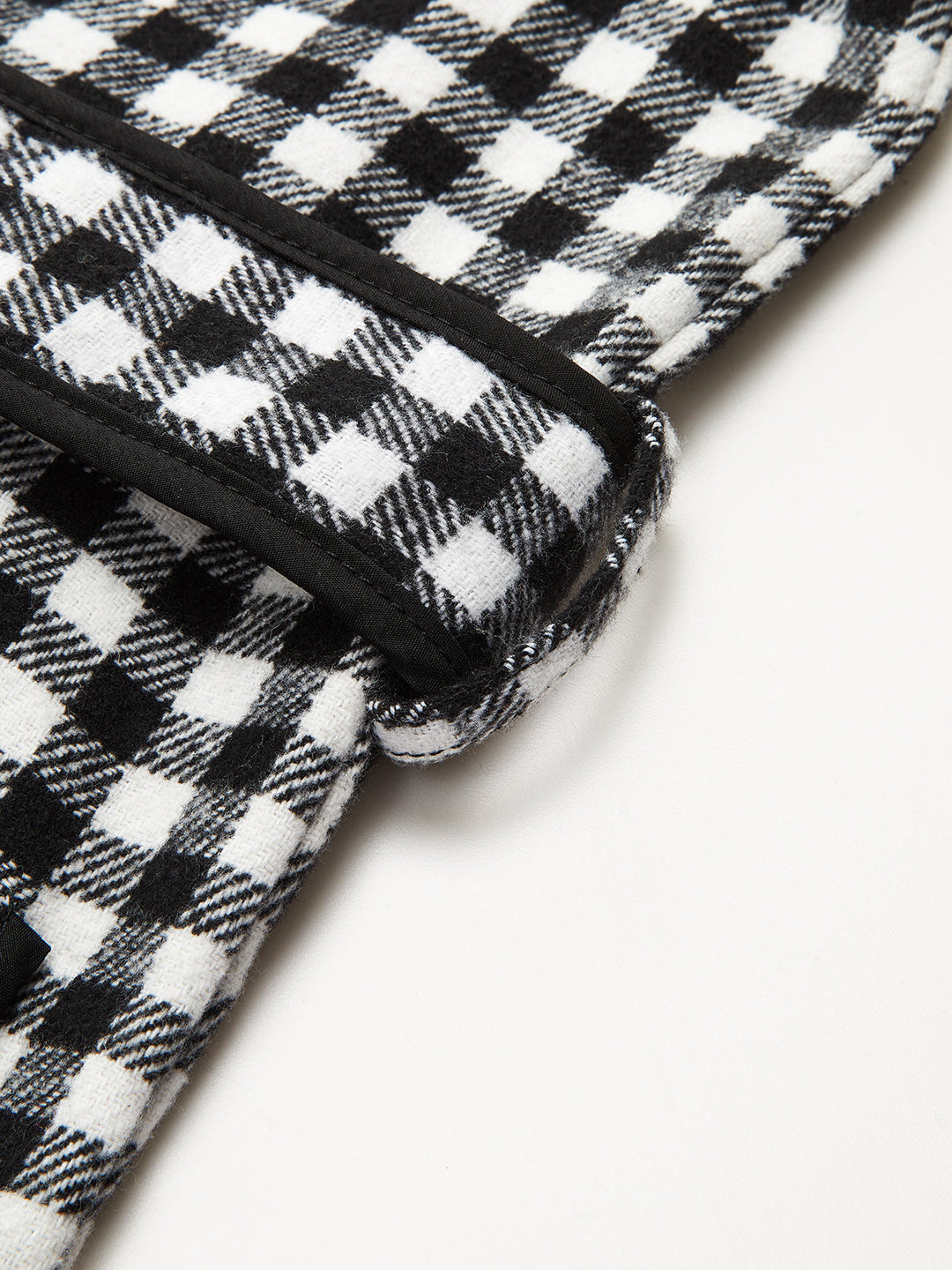 Kemerli Kareli Yaka Ceket