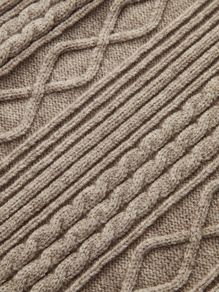 Orta Bel Bağcıklı Dikişli Kablo Örgü Pantolon