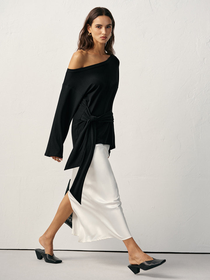 Omuz Dekolteli Uzun Kollu Tişört