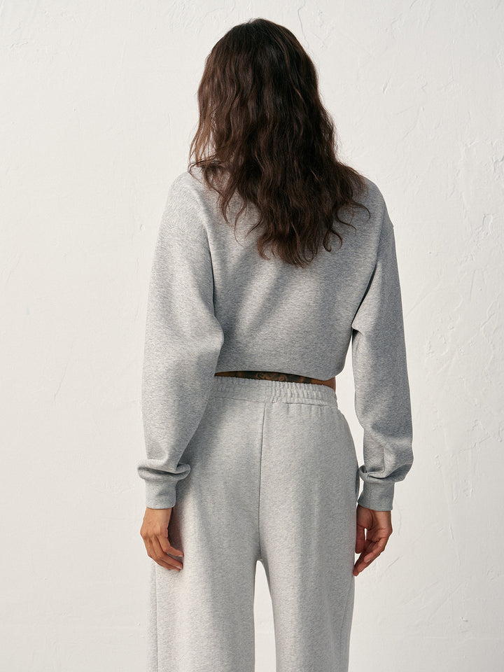 Pamuk Karışımlı Yuvarlak Yaka Sweatshirt