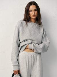 Pamuk Karışımlı Yuvarlak Yaka Sweatshirt