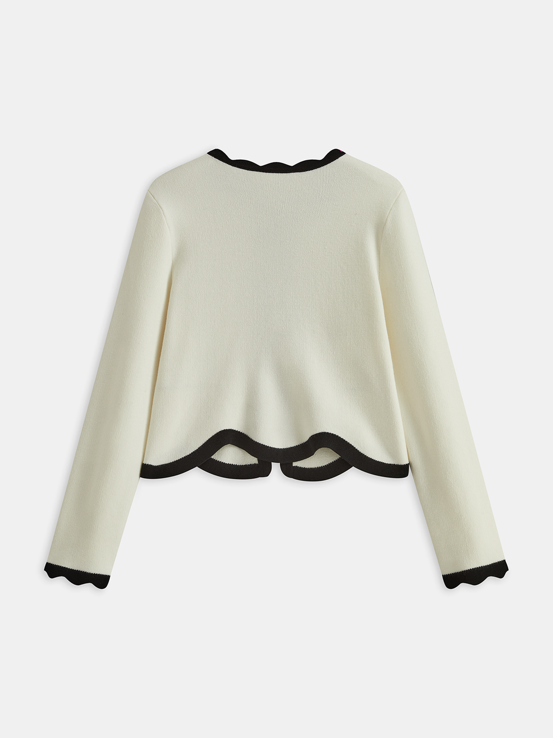 Zıt Renk Kaburga Desenli Triko Hırka