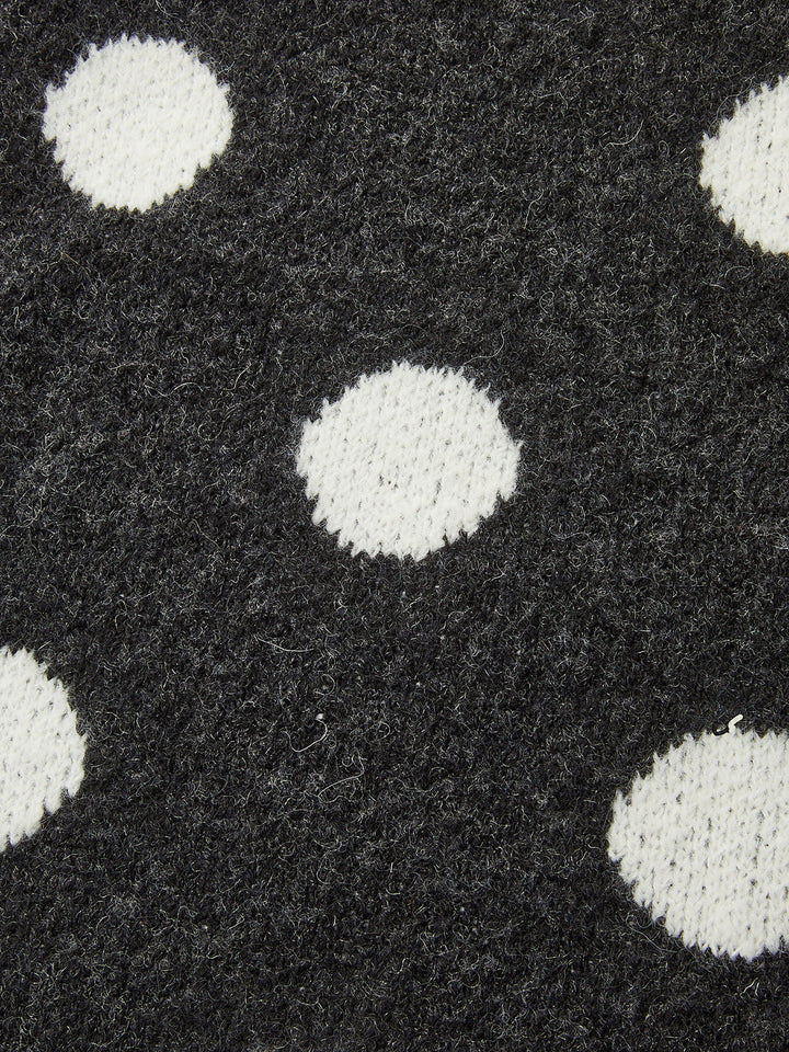 Kırk Yıl Kolu Puantiyeli Yün Karışımı Kazak