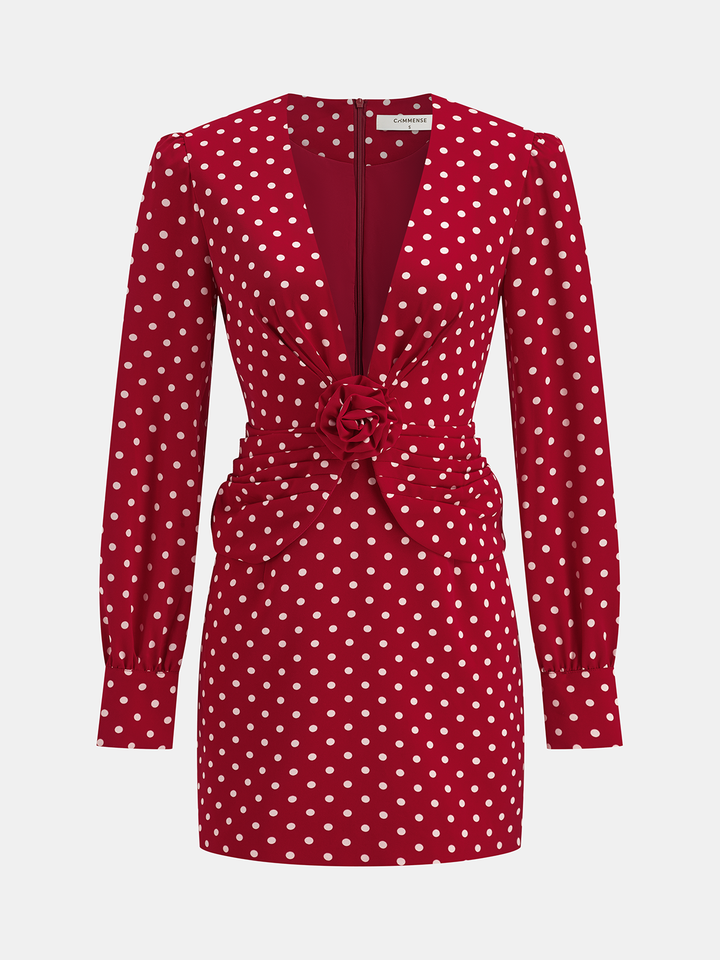 Комплект от топ и пола с шарка на точки 