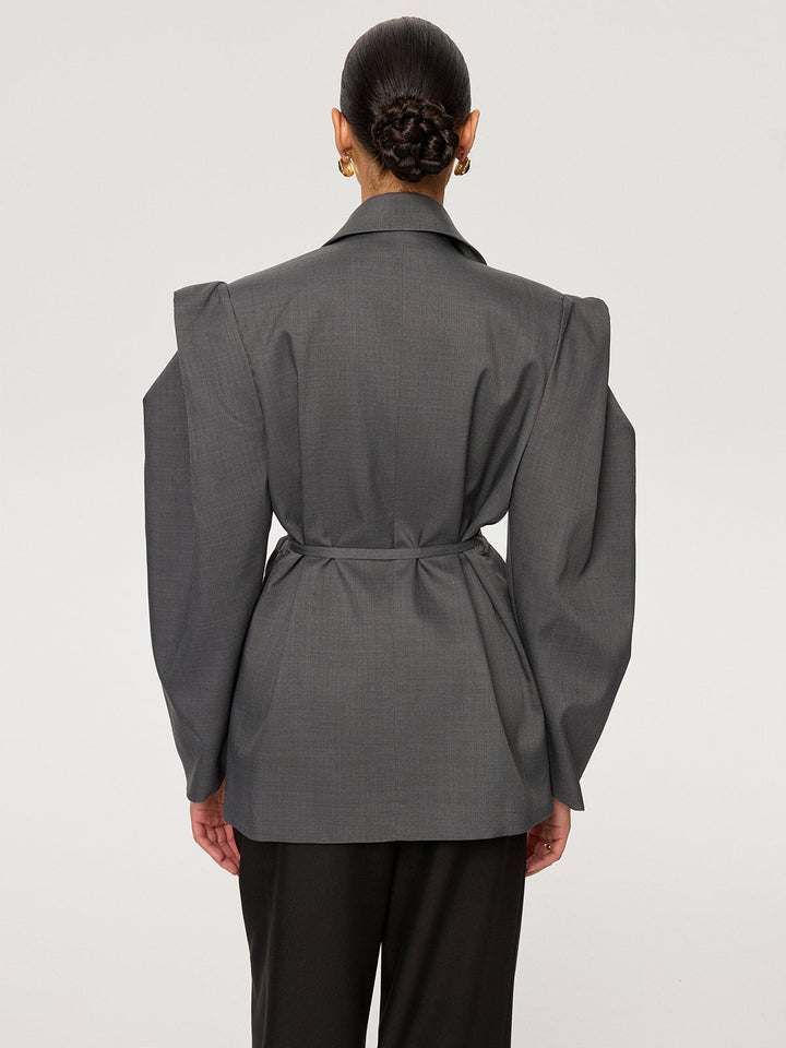 Bağcıklı Kısa Kollu Blazer