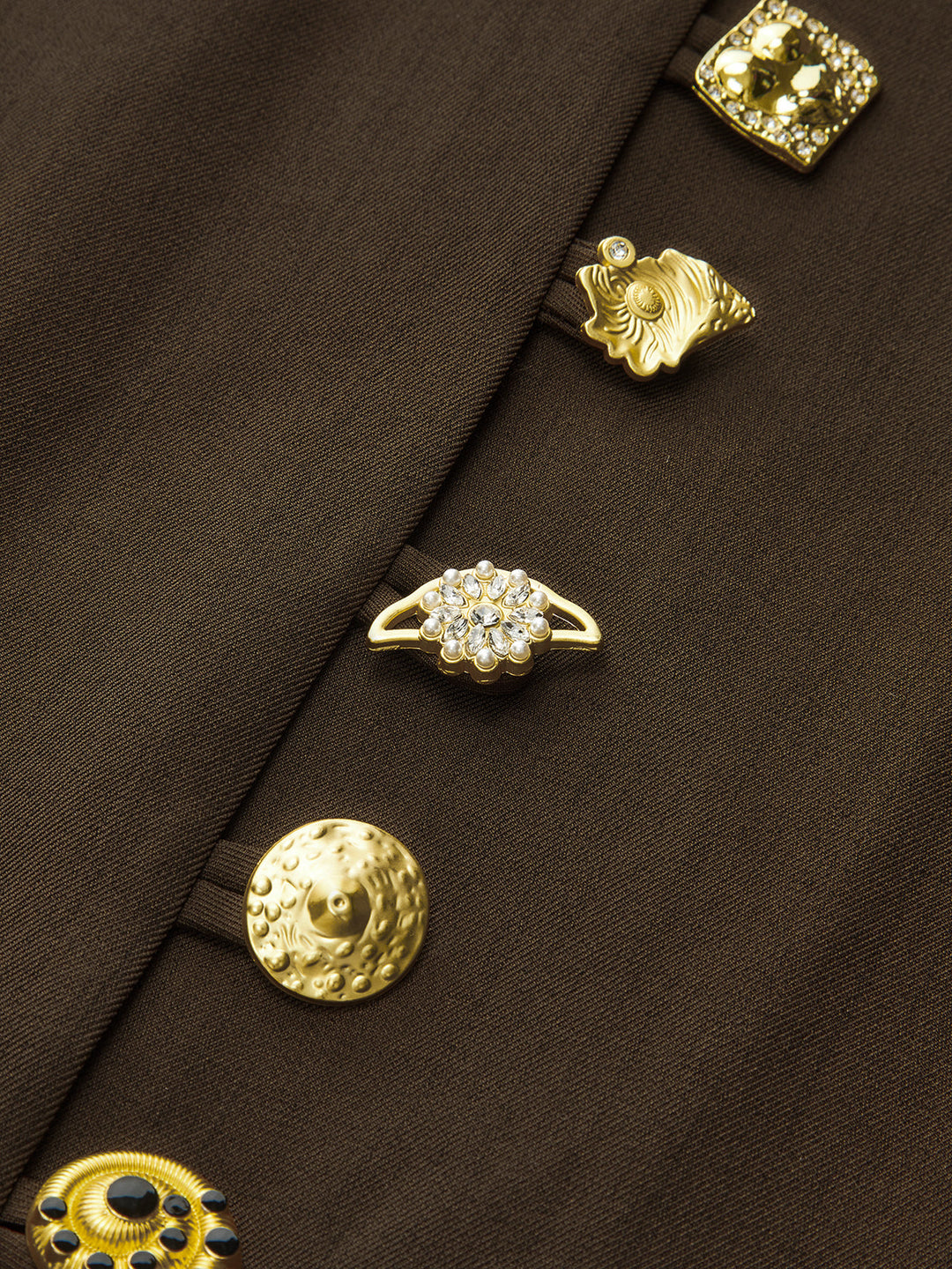 Düğmeli Uzun Kollu Midi Elbise