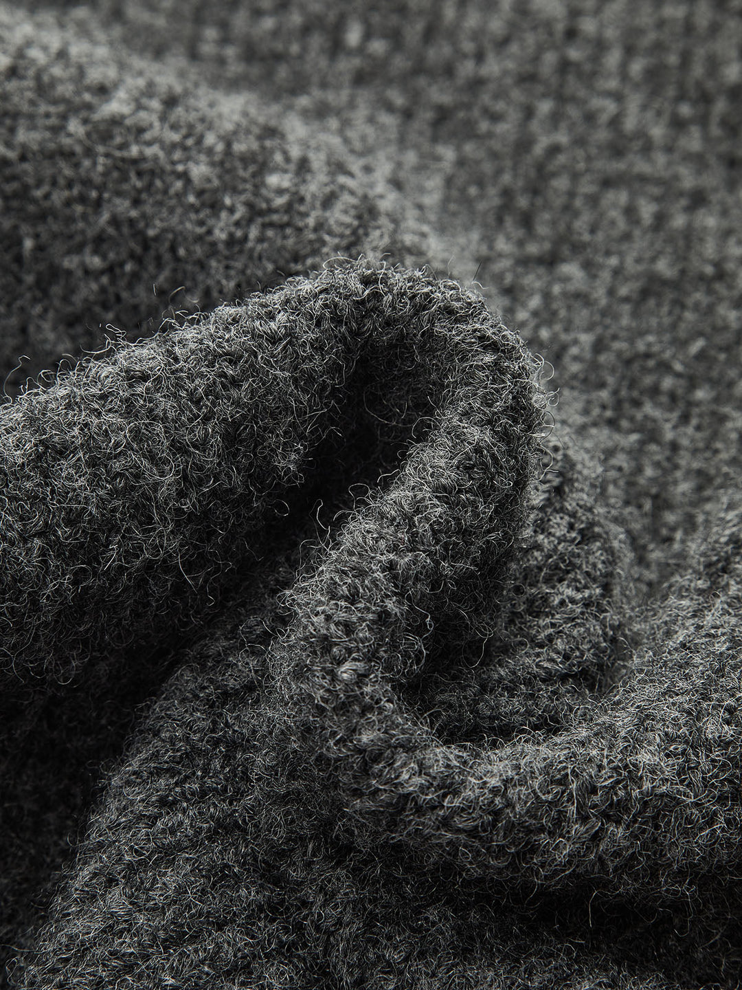 Yün Karışımlı Kıvırcık Midi Elbise