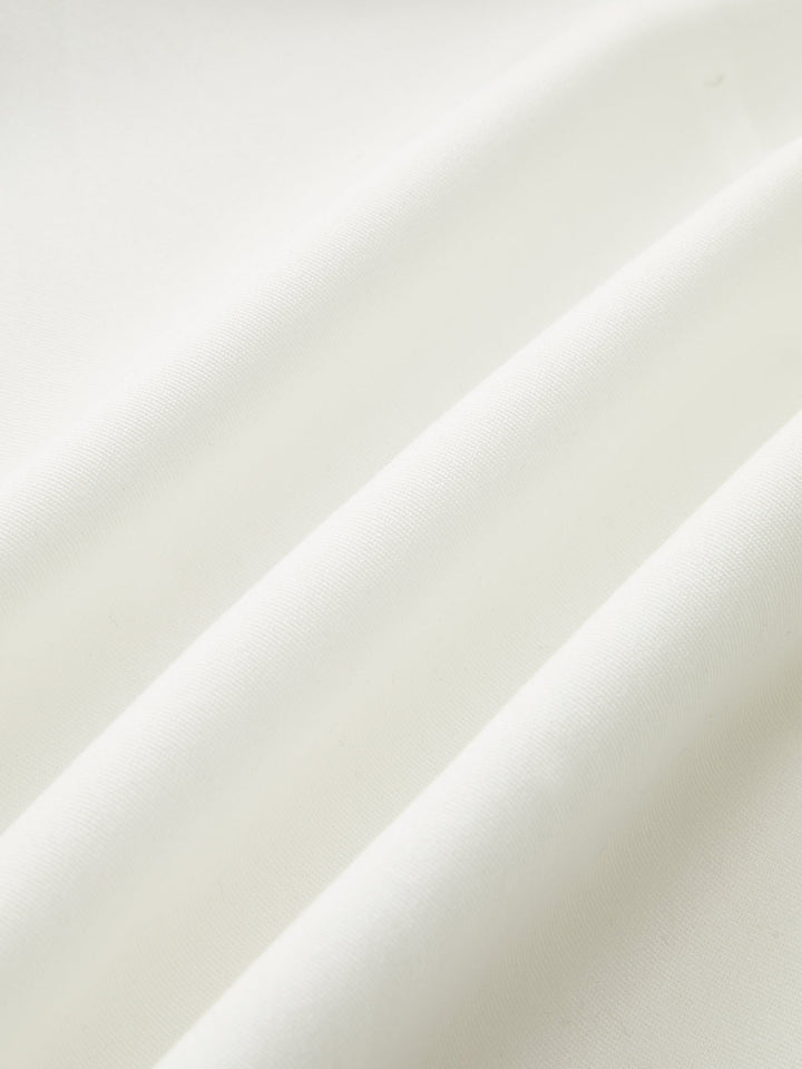 V Yaka Düğmeli Midi Elbise