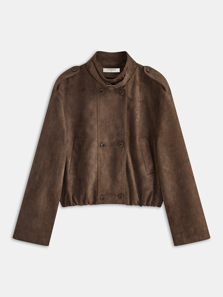 Suni Süet Kısa Biker Ceket