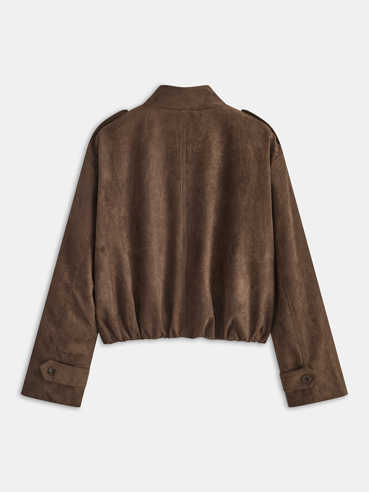 Suni Süet Kısa Biker Ceket