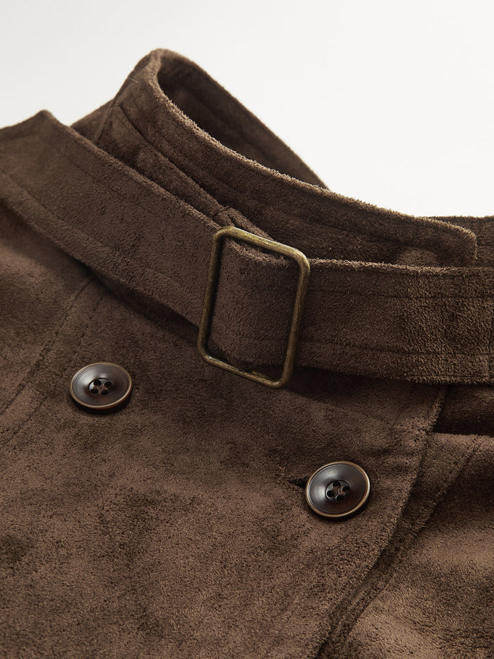 Suni Süet Kısa Biker Ceket