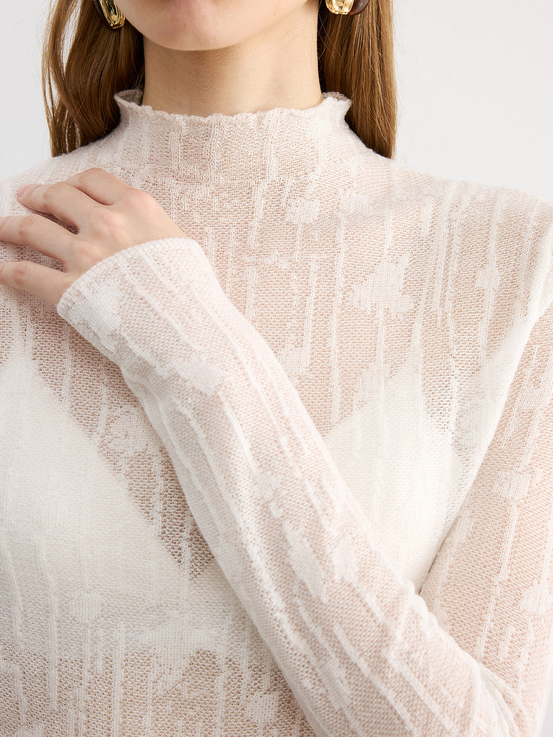 Desenli Transparan Bluz