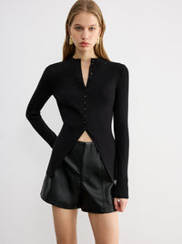 Düğmeli Örme Bluz