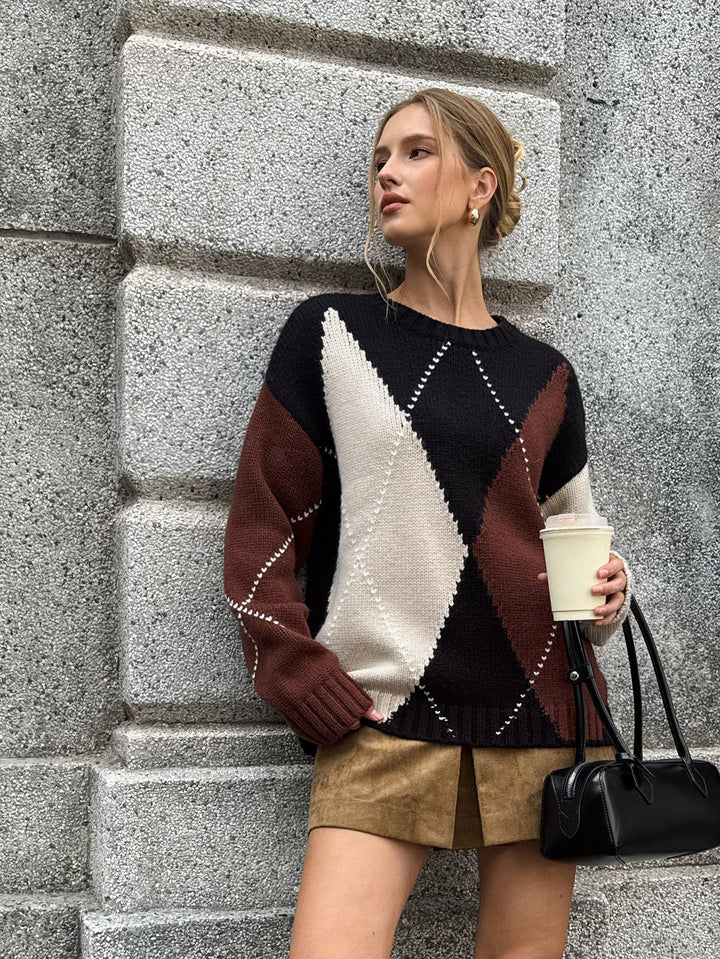 Çok Renkli Örgü Kazak