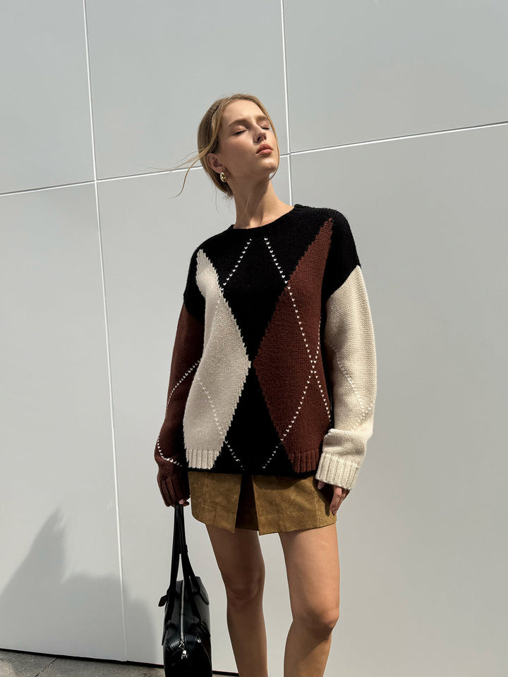 Çok Renkli Örgü Kazak