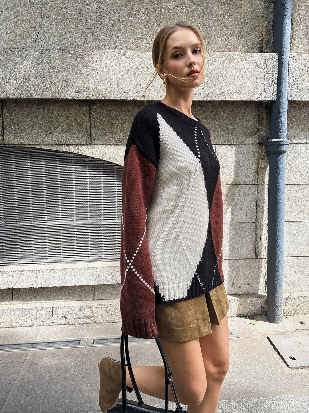 Çok Renkli Örgü Kazak