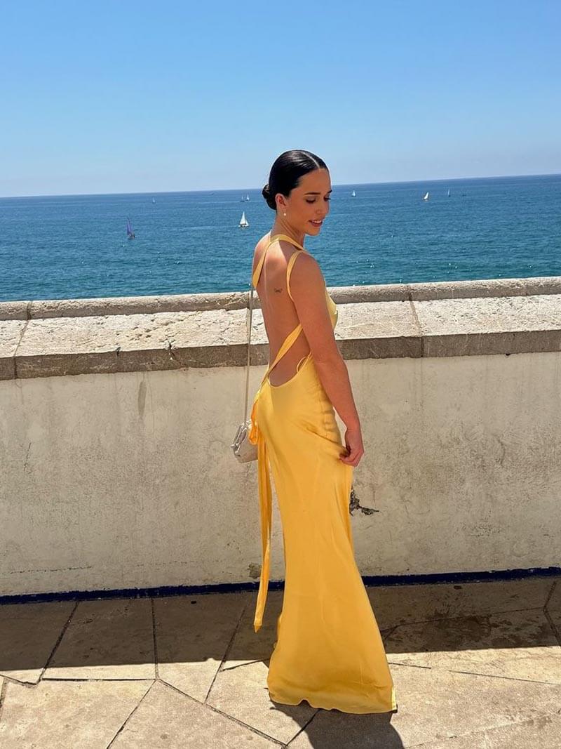 Caroline | Sırtı Açık Maxi Elbise