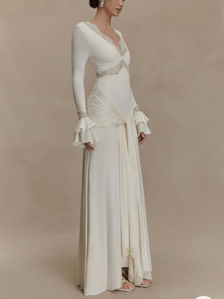 Dantel Detaylı Maksi Elbise