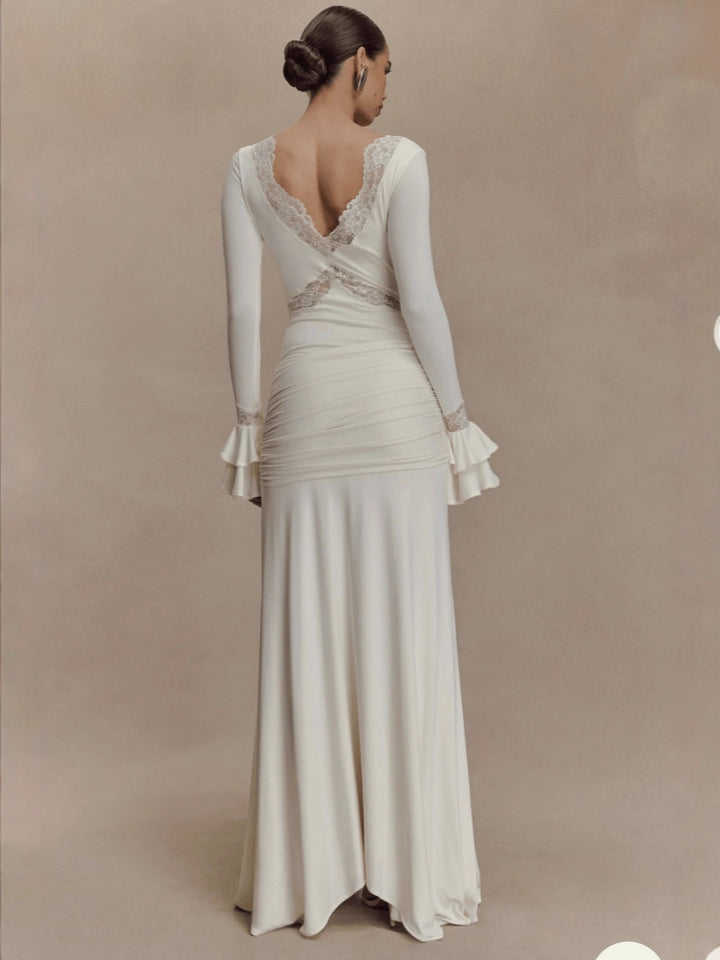 Dantel Detaylı Maksi Elbise