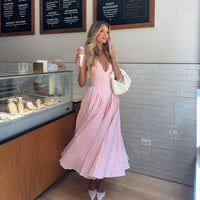 Romina | Ekose Desenli Midi Elbise