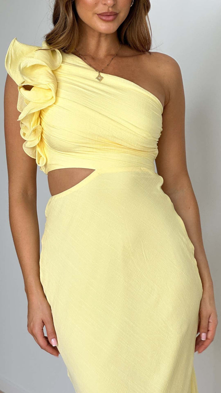 Blaire | Tek Omuzlu Kesim Uzun Elbise