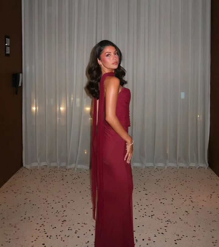 Aniyah | Askısız Bodycon Maxi Elbise