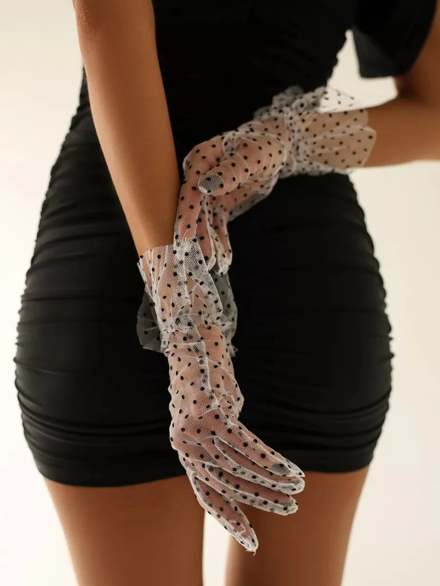 Beyaz Şık Dantel Eldivenler - NESS Koleksiyonu